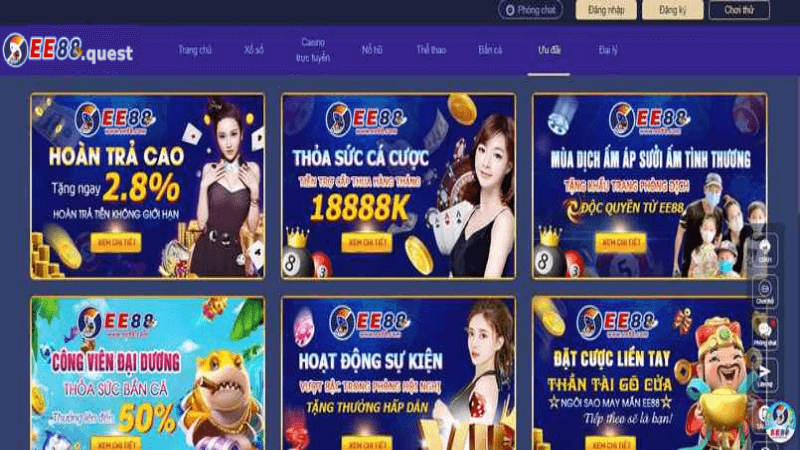 Website của ee88 được thiết kế tối ưu